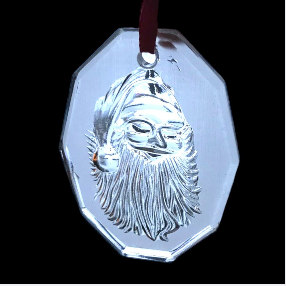 VTG Crystal Brands of Ireland Crystal Christmas Ornament - Santa Claus